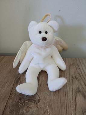 Ty Beanie Babies Halo the Angel Bear (1998) Brown Nose Retired No Hang Tag